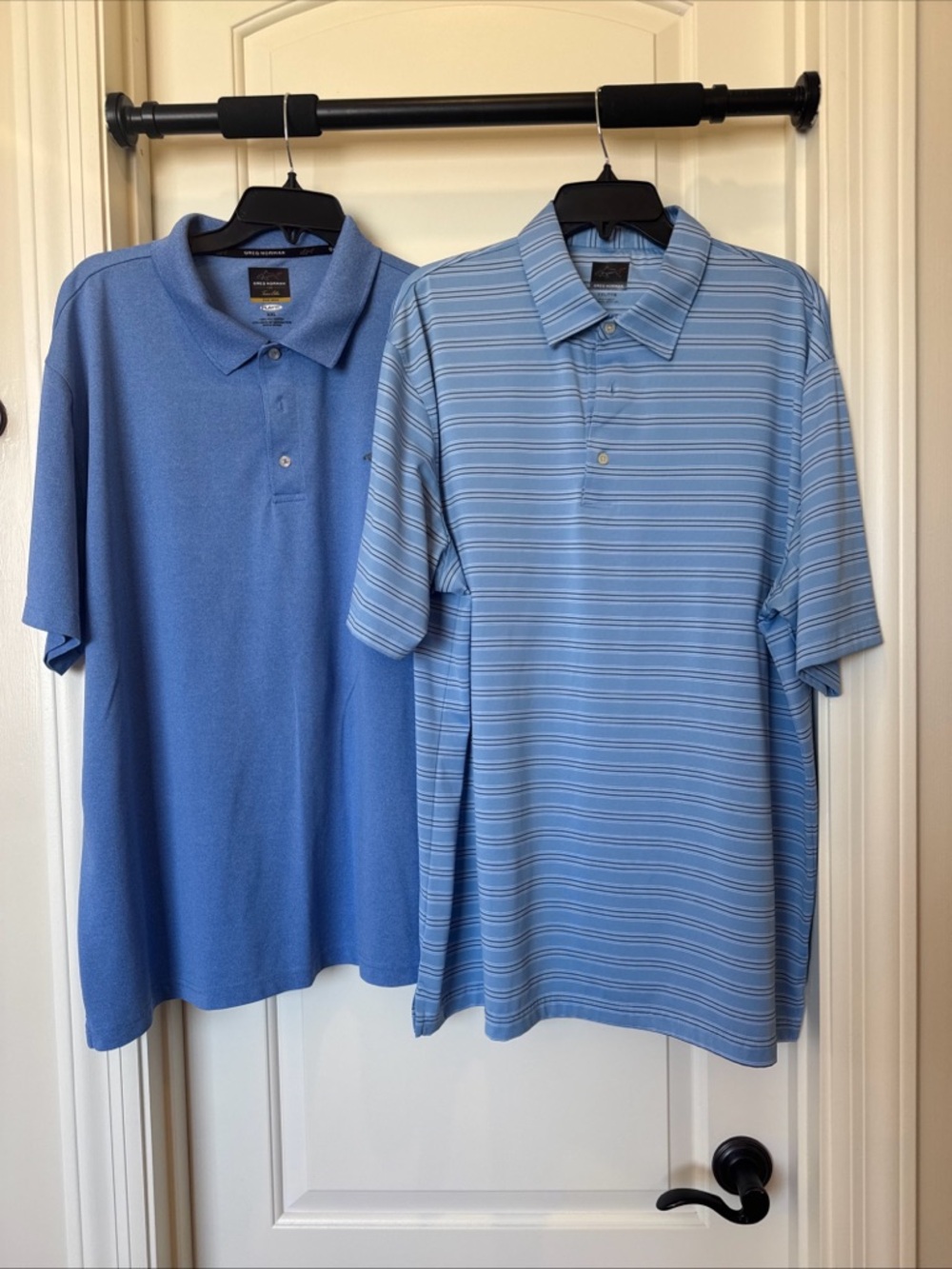 Two-Pack Men’s  Greg Norman Light Blue Polo Shirts, XXL